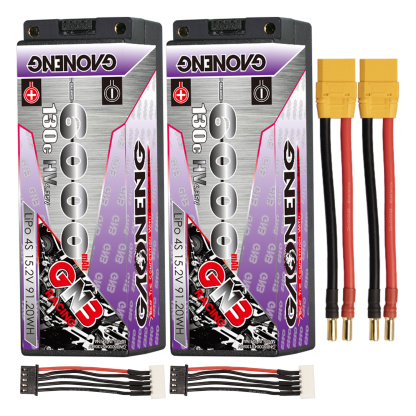 GAONENG GNB LiHV 4S 15.2V 6000mAh 130C 5mm Bullet Hard Case LiPo Battery