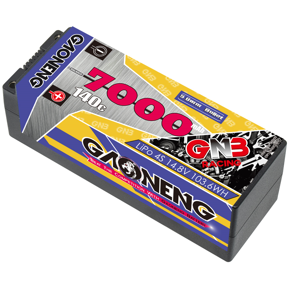 GAONENG GNB 4S 14.8V 7000mAh 140C 5mm Bullet Hard Case LiPo Battery