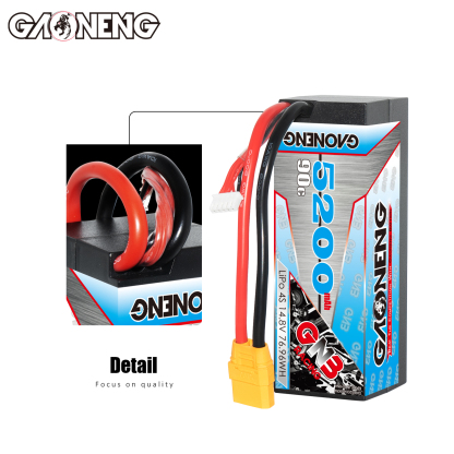 GAONENG GNB 4S 14.8V 5200mAh 90C Cabled Hard Case LiPo Battery XT90