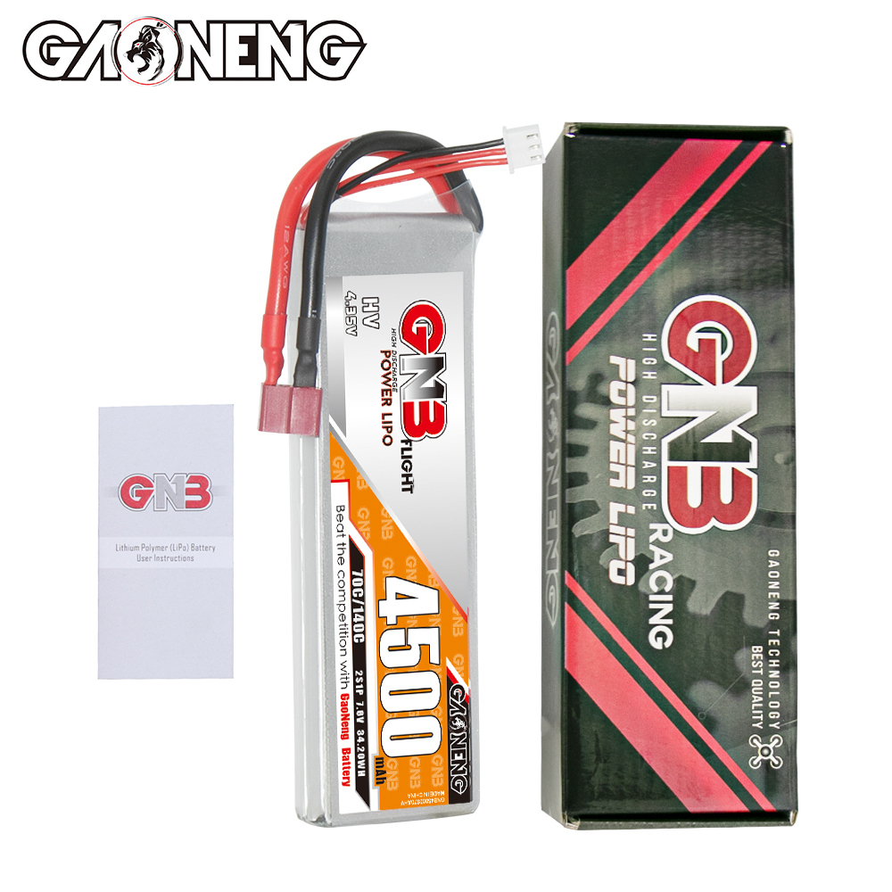 GAONENG GNB LiHV 2S 7.6V 4500mAh 70C LiPo Battery T-PLUG