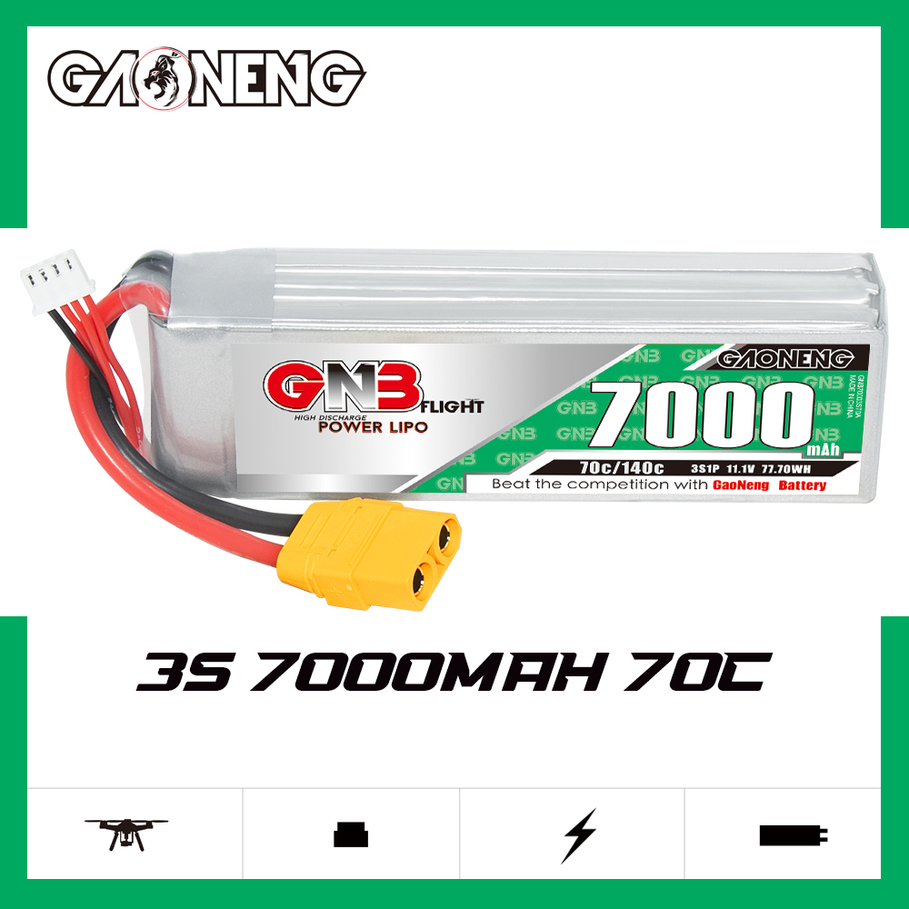 GAONENG GNB 3S 11.1V 7000mAh 70C LiPo Battery XT90