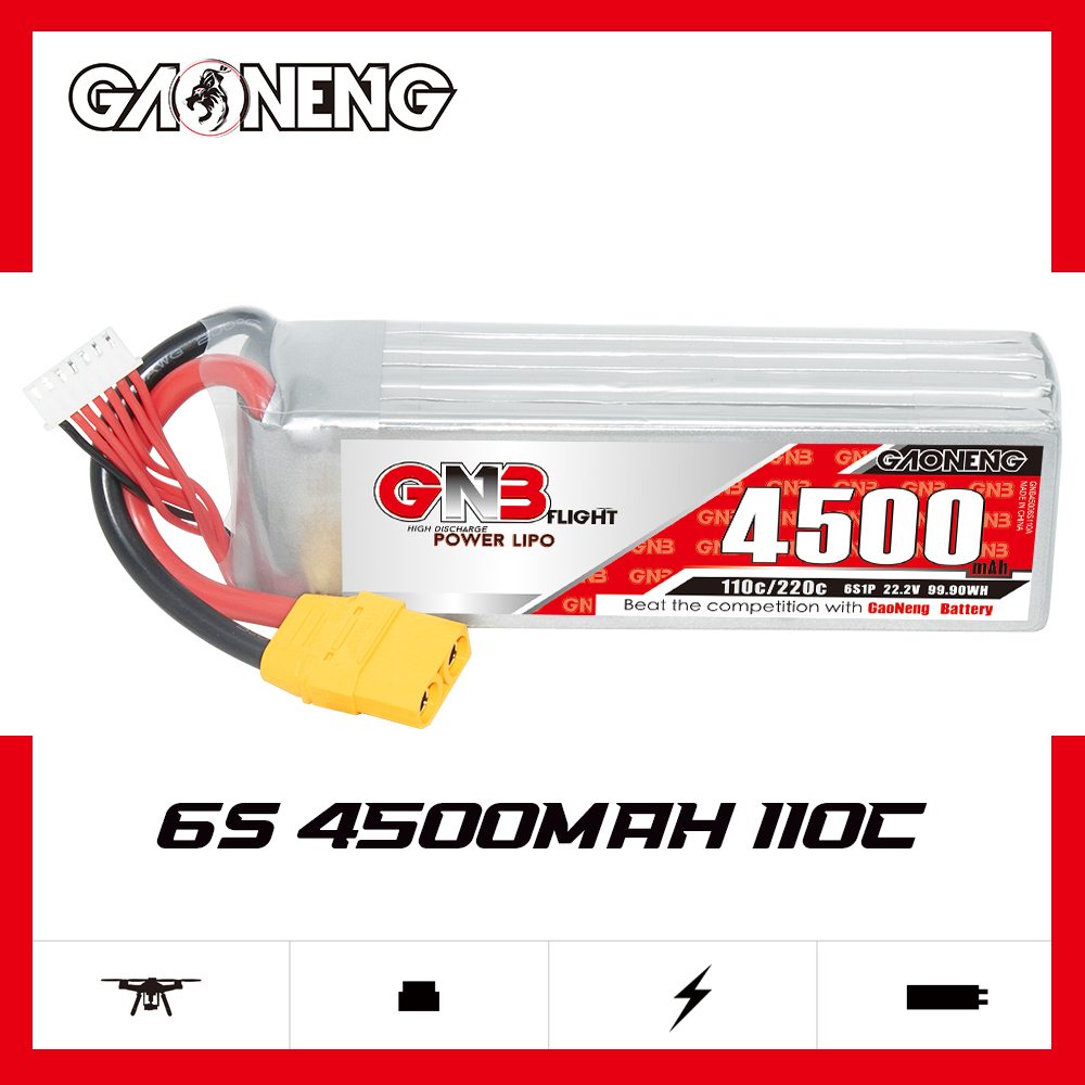 GAONENG GNB 6S 22.2V 4500mAh 110C LiPo Battery XT90