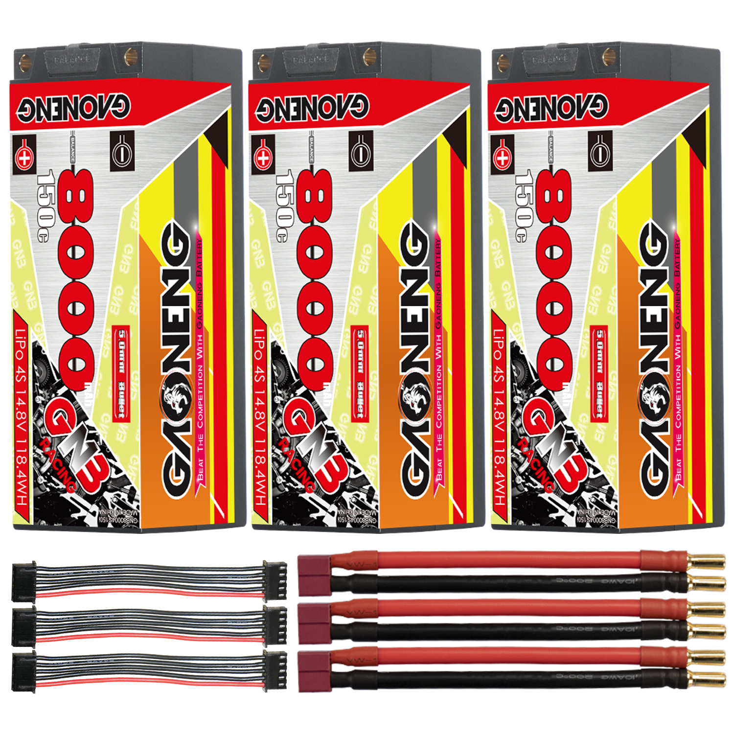 GAONENG GNB 4S 14.8V 8000mAh 150C 5mm Bullet Hard Case LiPo Battery