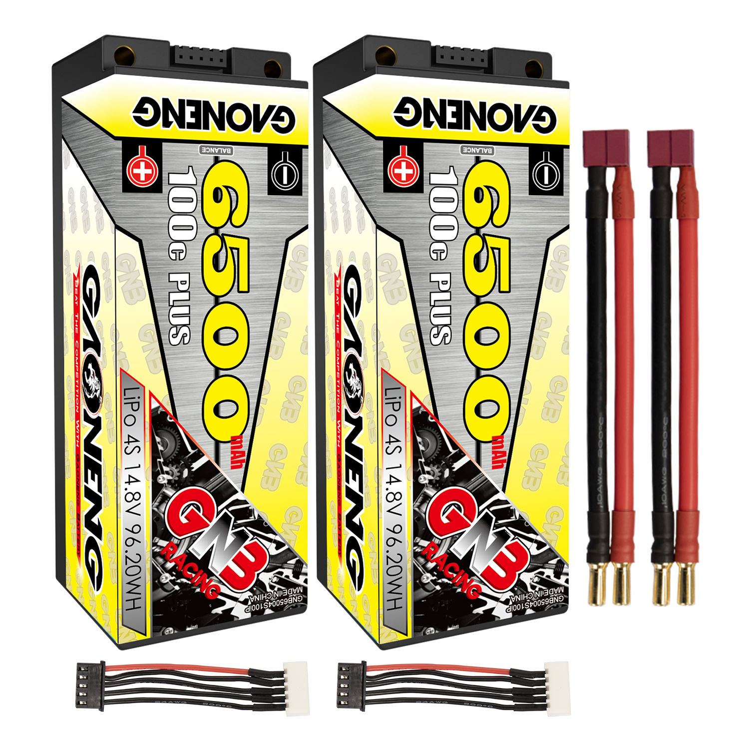 GAONENG GNB 4S 14.8V 6500mAh 100C 5mm Bullet Hard Case LiPo Battery