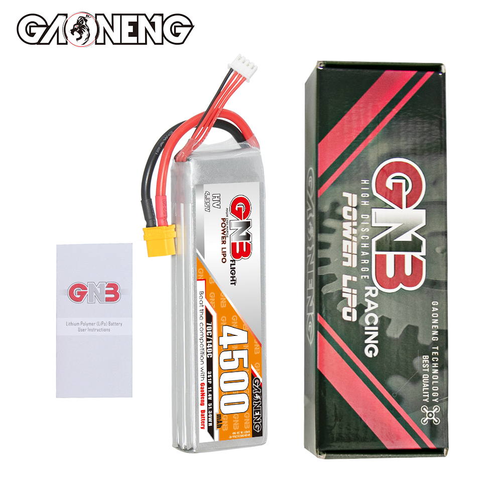 1PC - GAONENG GNB LiHV 3S 11.4V 4500mAh 70C LiPo Battery XT60