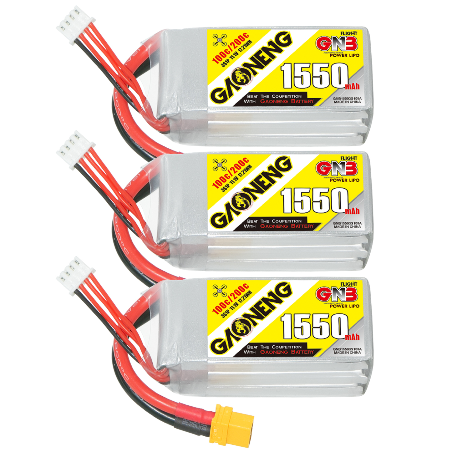 GAONENG GNB 3S 11.1V 1550mAh 100C XT60 LiPo Battery