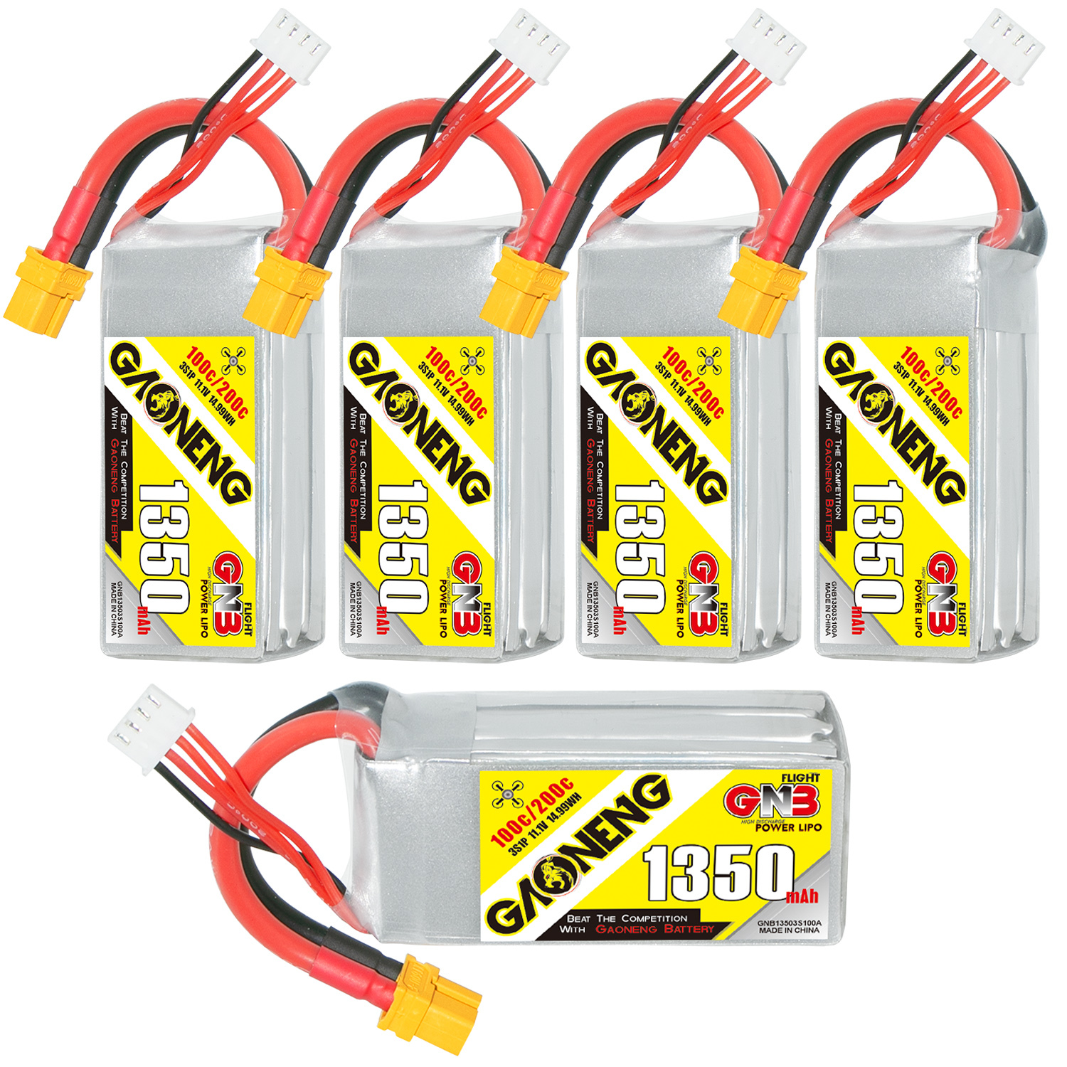 GAONENG GNB 3S 11.1V 1350mAh 100C XT60 LiPo Battery