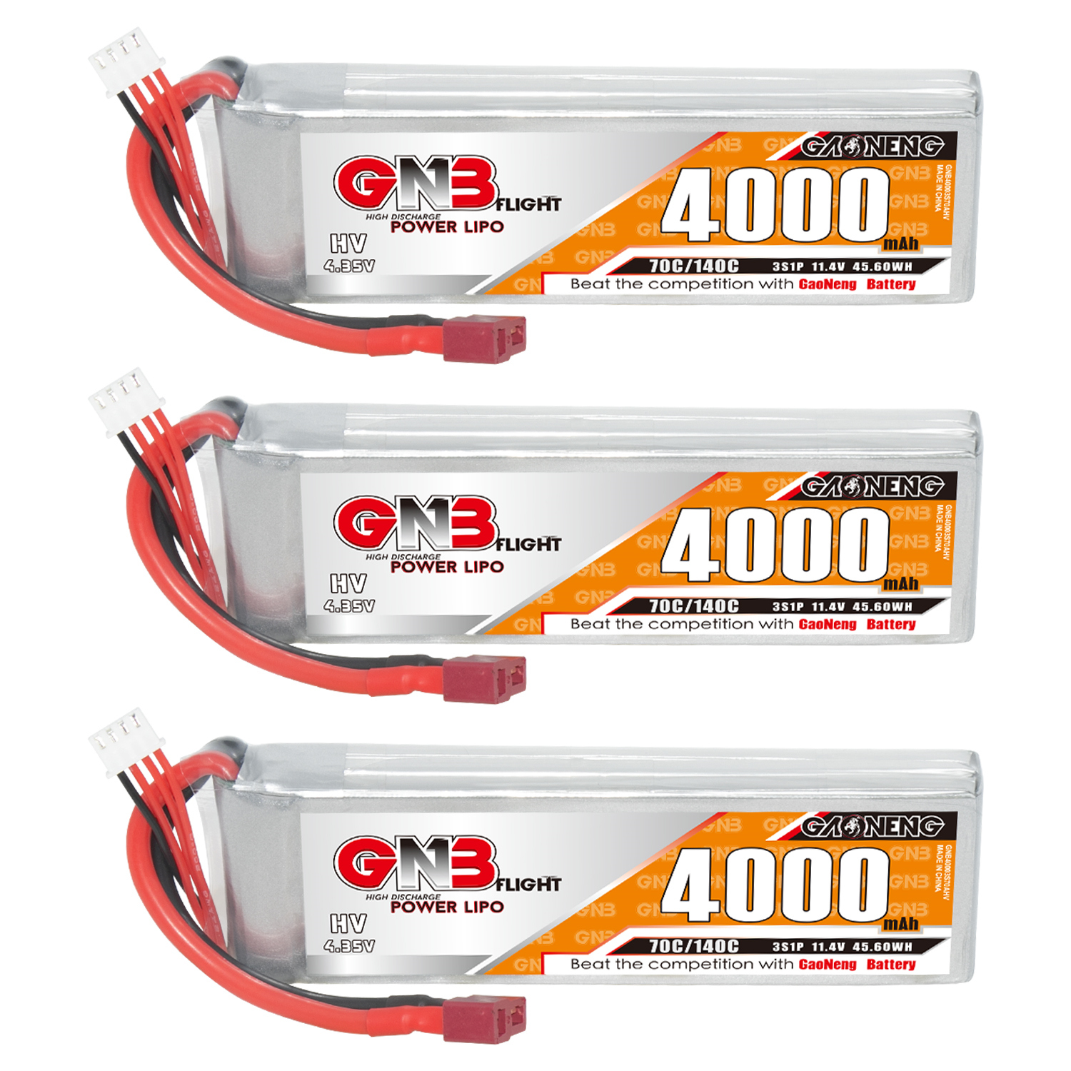 GAONENG GNB LiHV 3S 11.4V 4000mAh 70C LiPo Battery T-PLUG