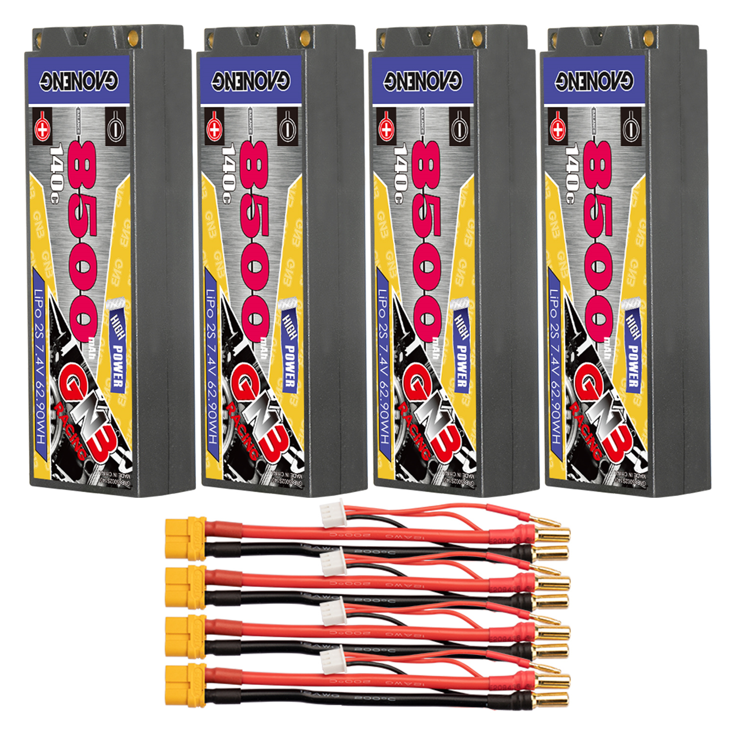 GAONENG GNB 2S 7.4V 8500mAh 140C 5mm Bullet Hard Case LiPo Battery