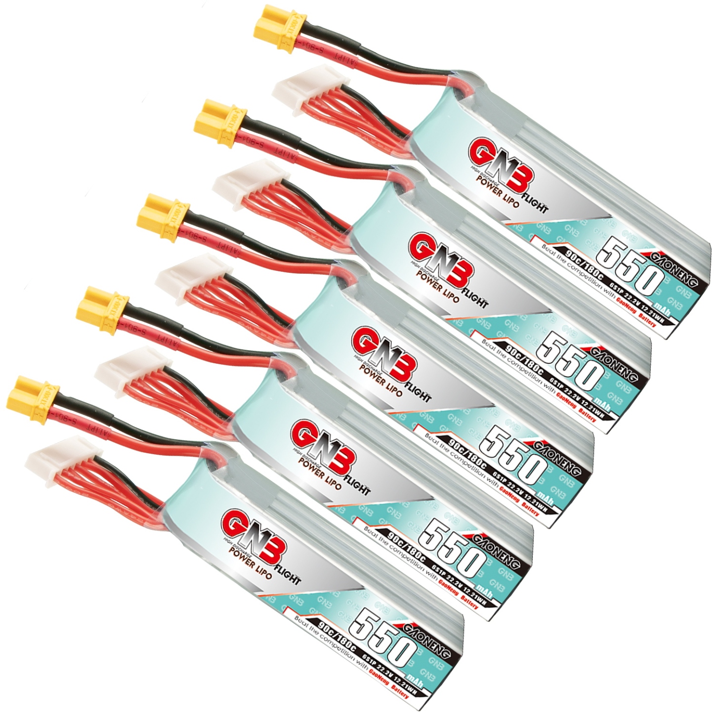 GAONENG GNB 6S 22.2V 550mAh 90C XT30 LiPo Battery Long Type