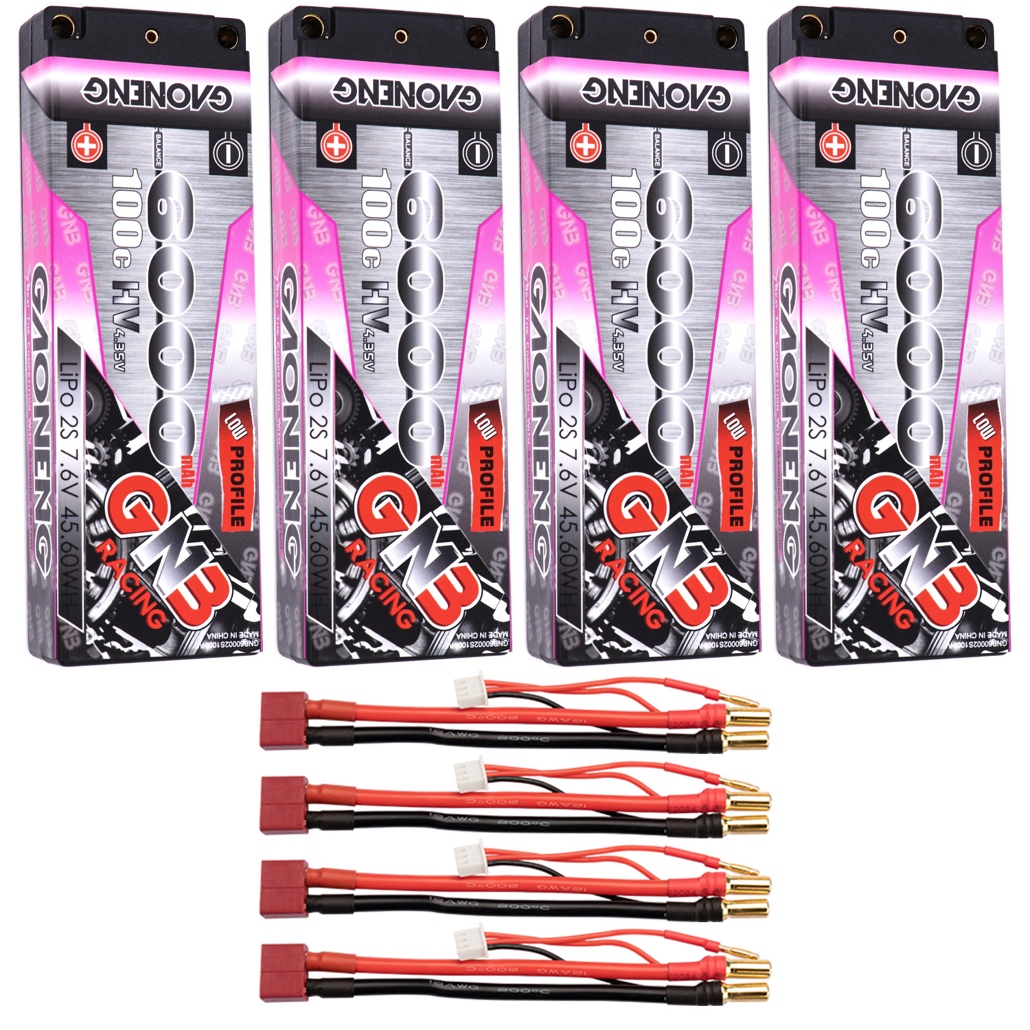 GAONENG GNB LiHV 2S 7.6V 6000mAh 100C 5mm Bullet Hard Case LCG LiPo Battery