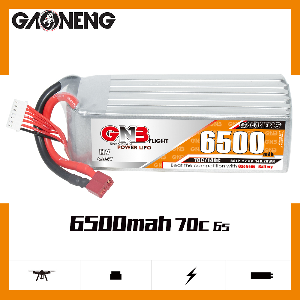 GAONENG GNB HV 6S 22.8V 6500mAh 70C LiPo Battery T-PLUG