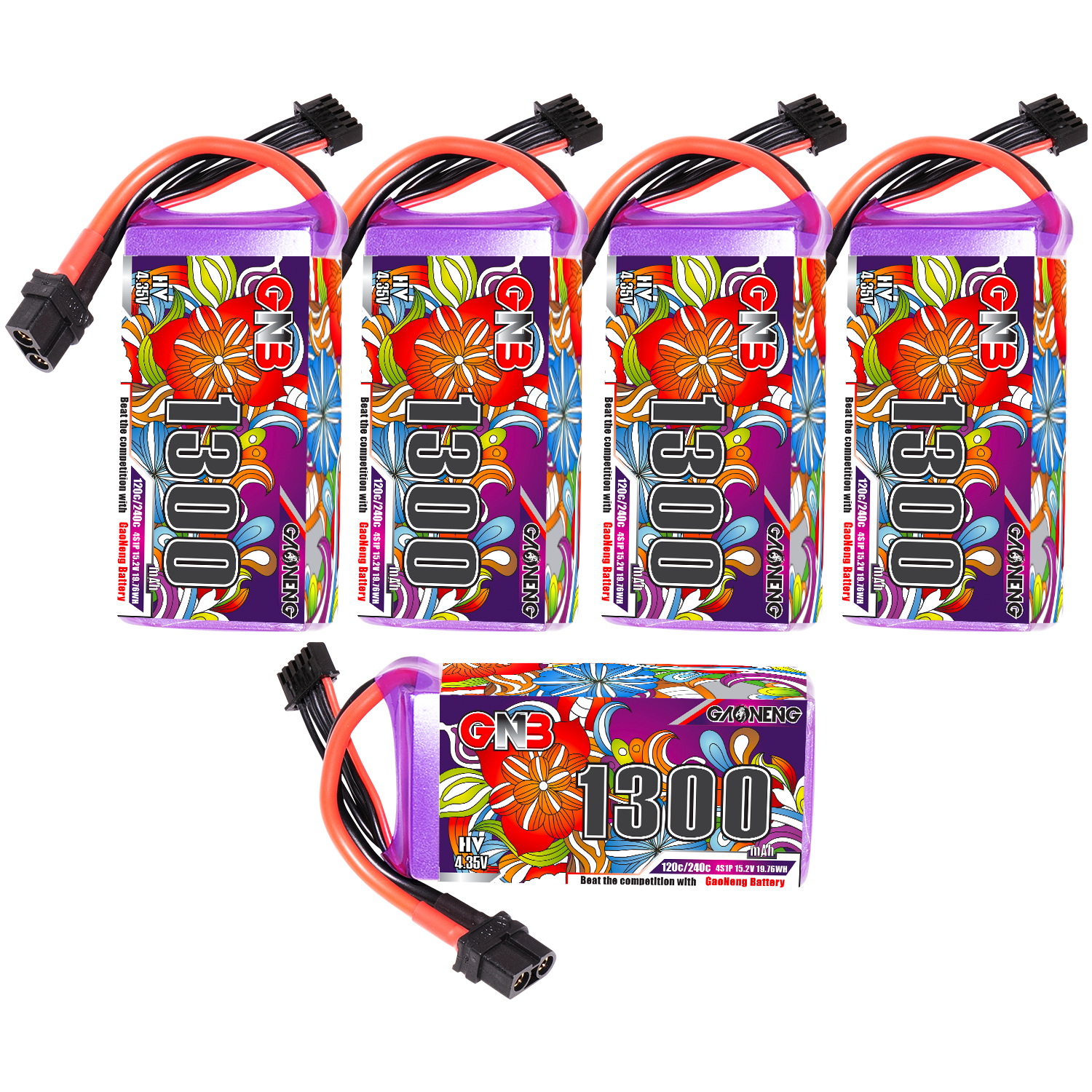 GAONENG GNB LiHV 4S 15.2V 1300mAh 120C XT60 LiPo Battery