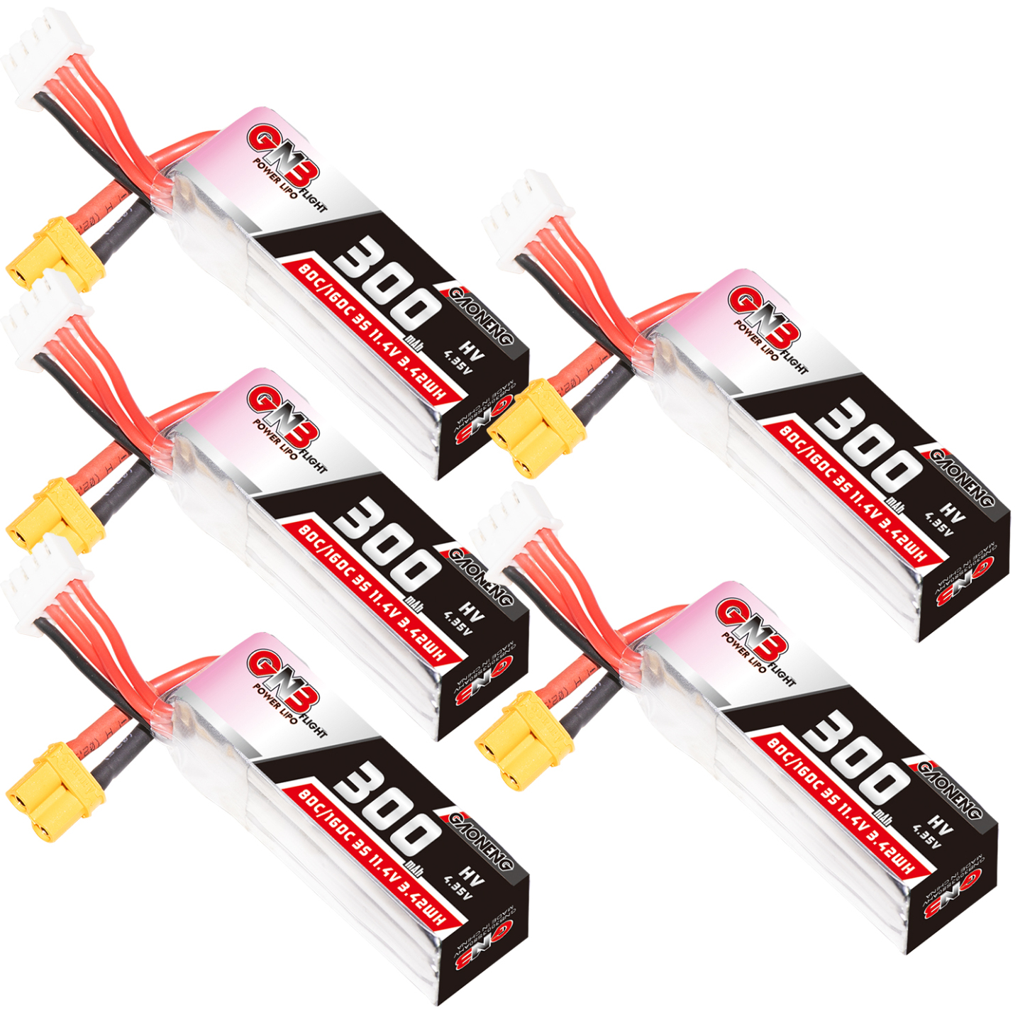 GAONENG GNB LiHV 3S 11.4V 300mAh 80C XT30 LiPo Battery