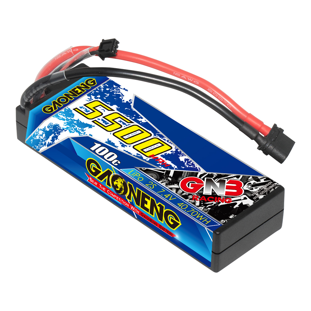 GAONENG GNB 2S 7.4V 5500mAh 100C Cabled Hard Case LiPo Battery XT60