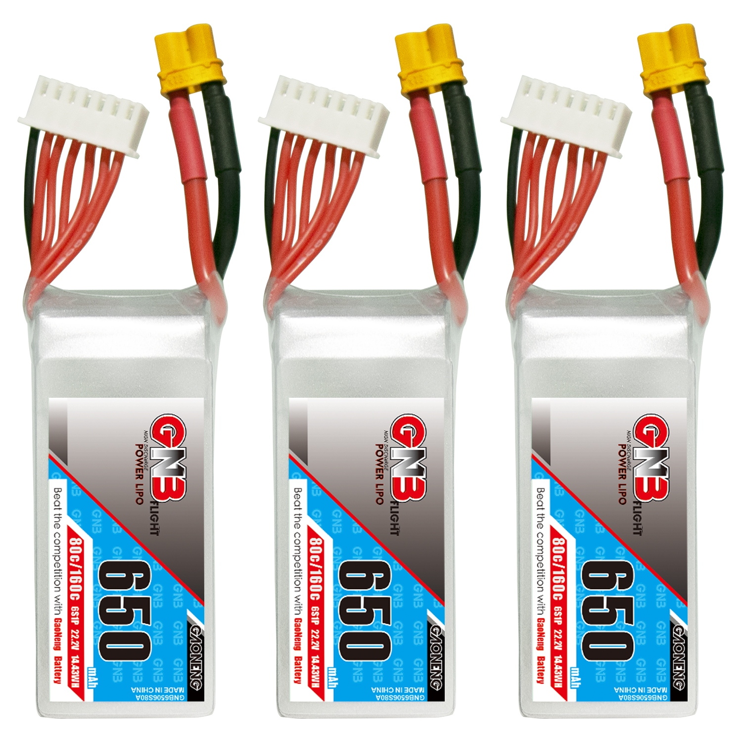 GAONENG GNB 6S 22.2V 650mAh 80C XT30 LiPo Battery