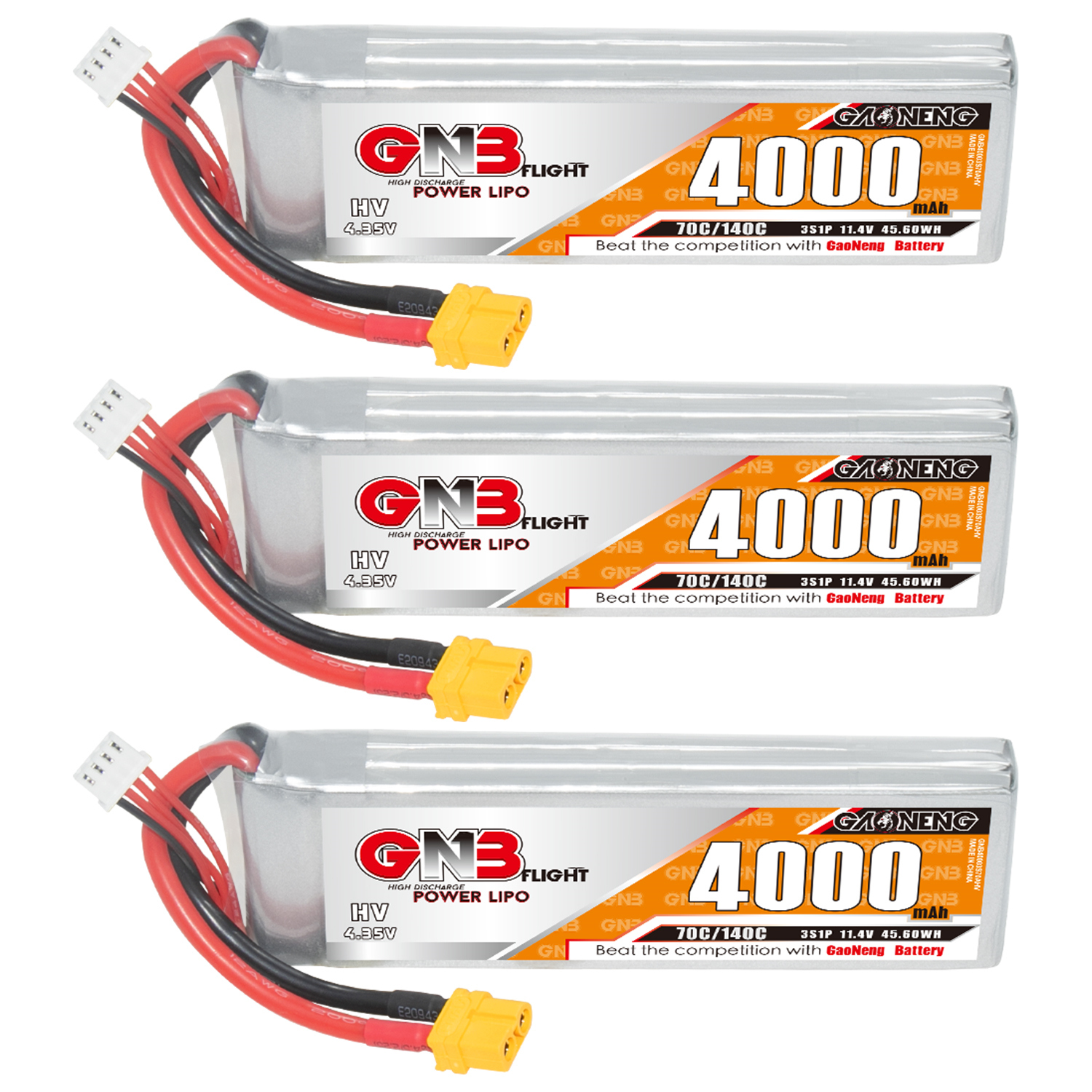 GAONENG GNB LiHV 3S 11.4V 4000mAh 70C LiPo Battery XT60