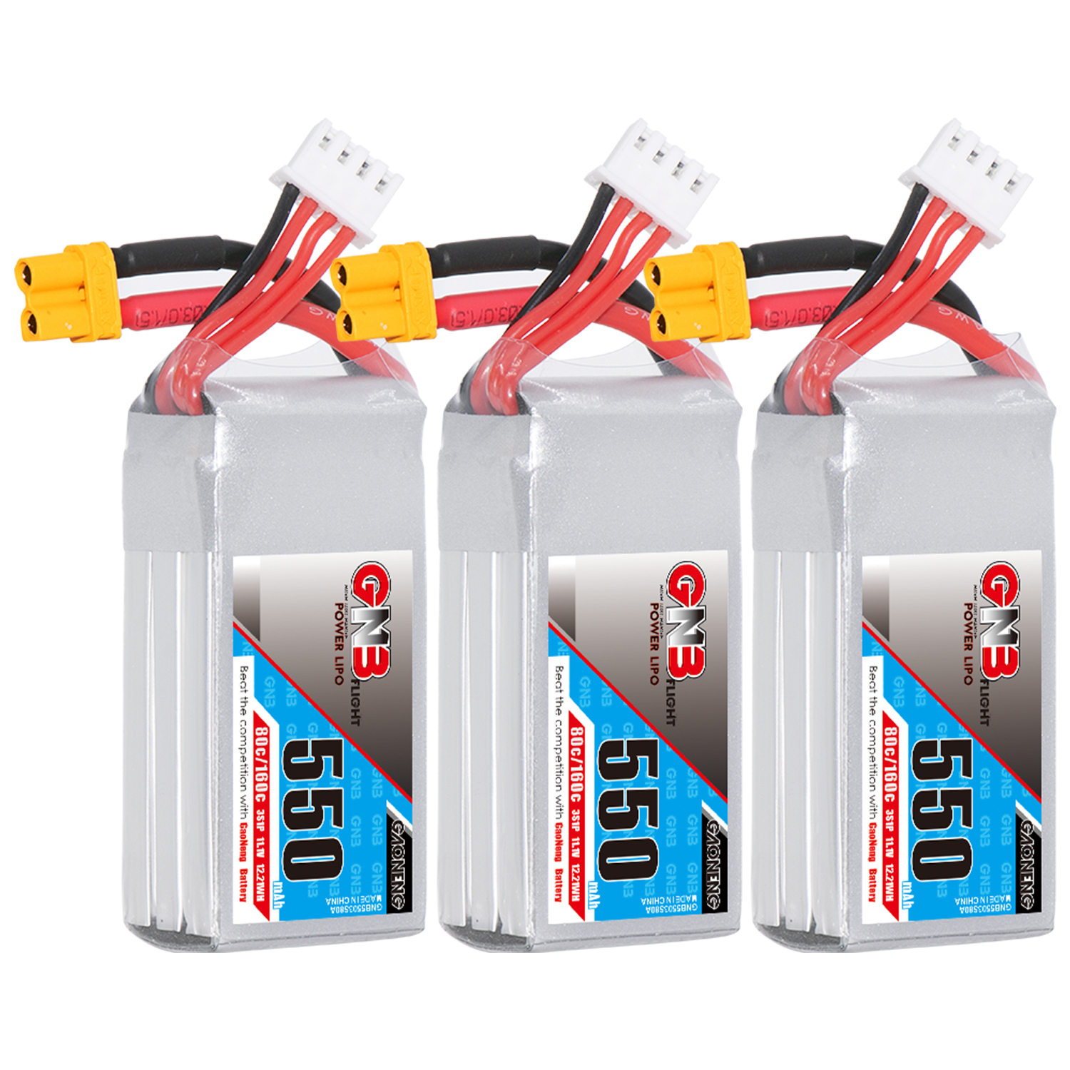 GAONENG GNB 3S 11.1V 550mAh 80C XT30 LiPo Battery