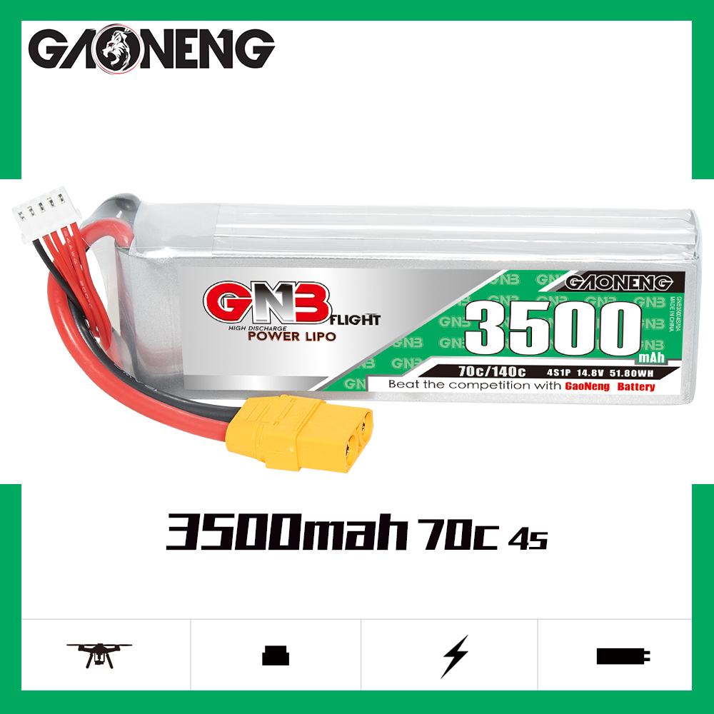 1PCS - GAONENG GNB 4S 14.8V 3500mAh 70C XT90 LiPo Battery