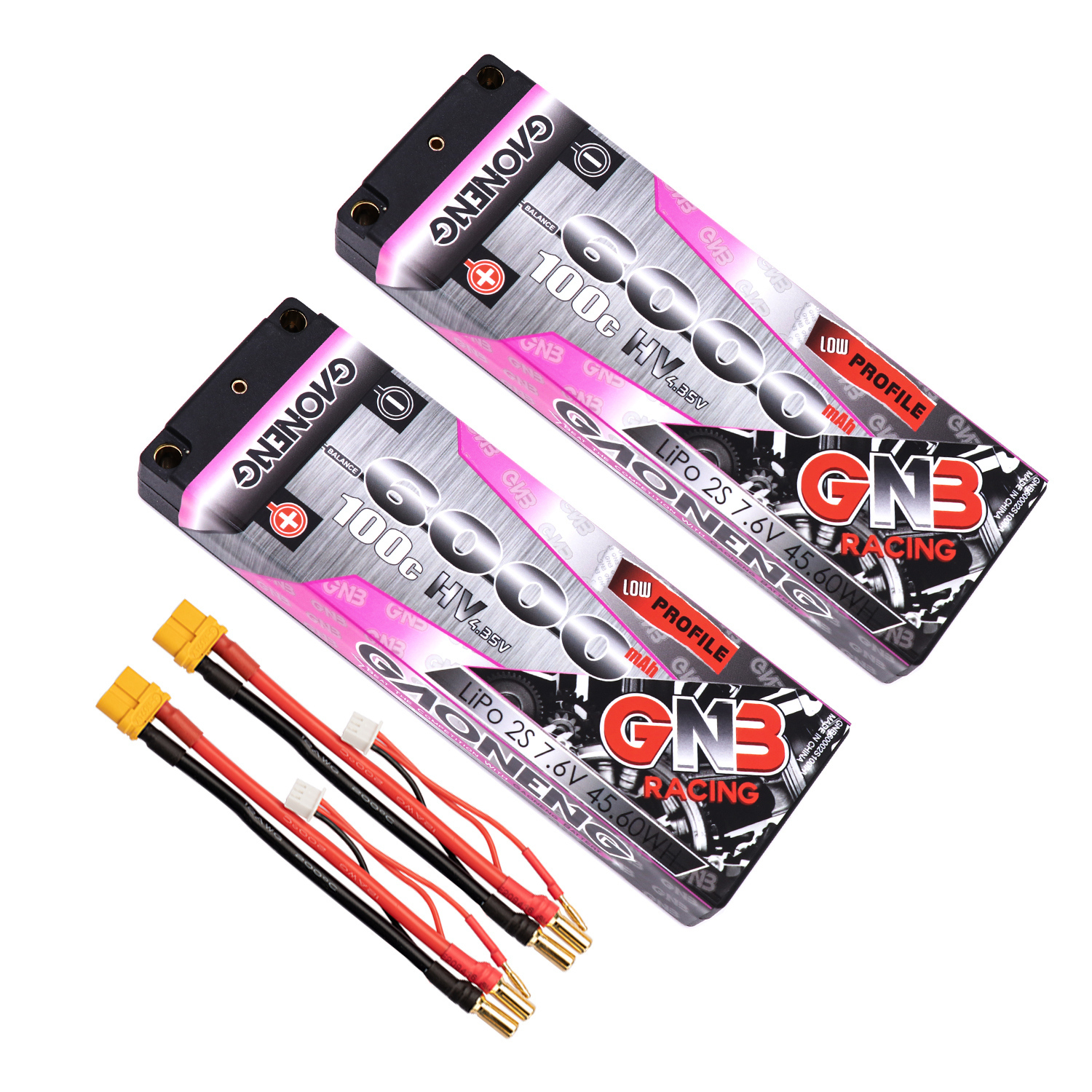 GAONENG GNB LiHV 2S 7.6V 6000mAh 100C 5mm Bullet Hard Case LCG LiPo Battery