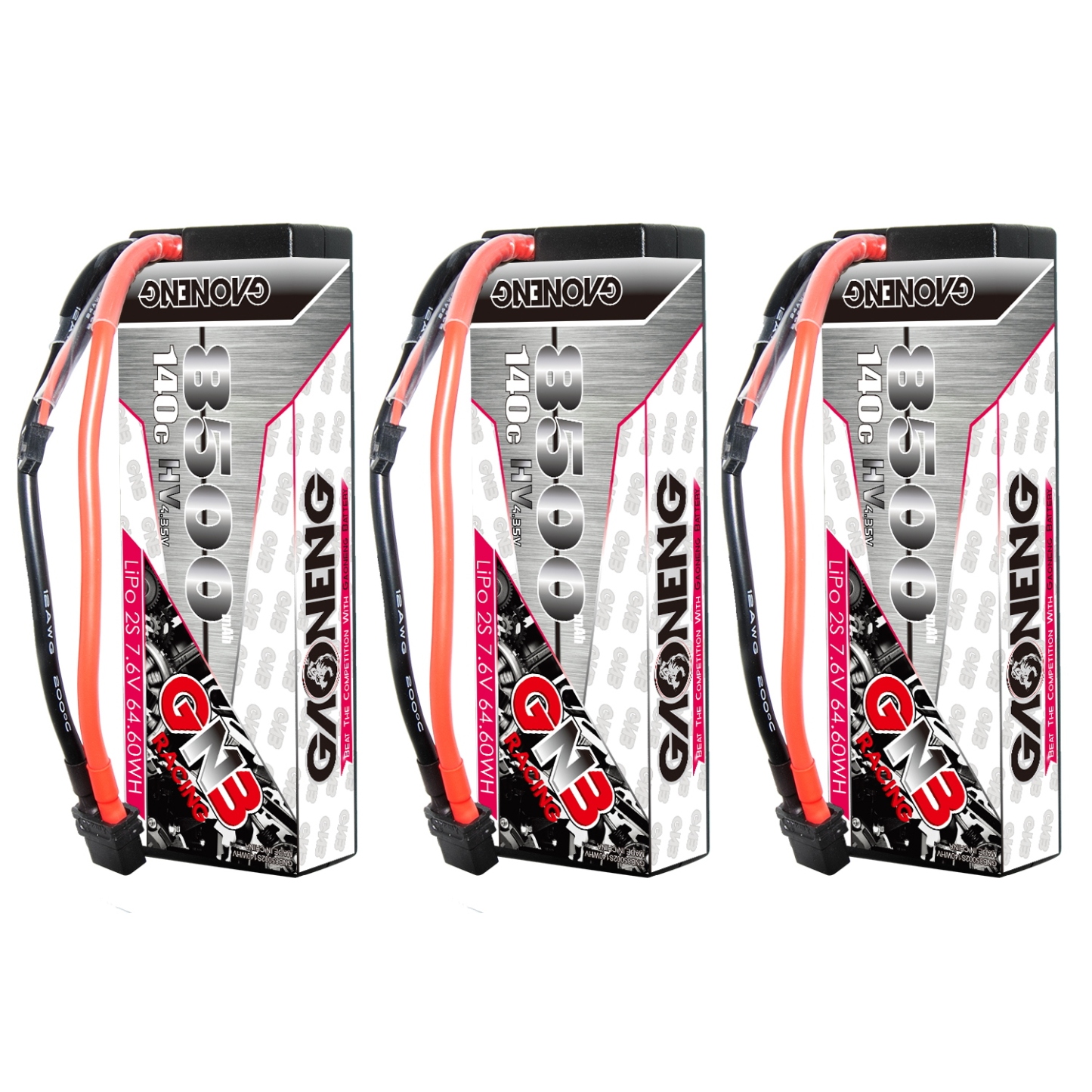 GAONENG GNB LiHV 2S 7.6V 8500mAh 140C Cabled Hard Case LiPo Battery XT60