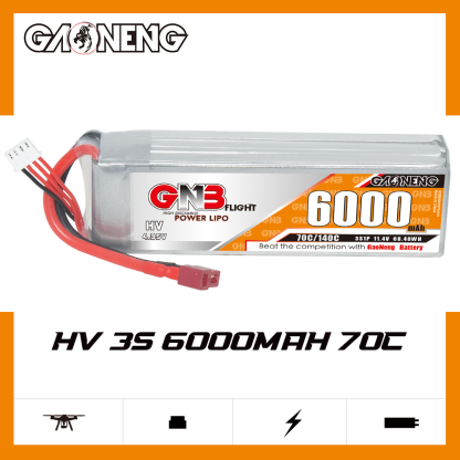 GAONENG GNB HV 3S 11.4V 6000mAh 70C LiPo Battery T-PLUG
