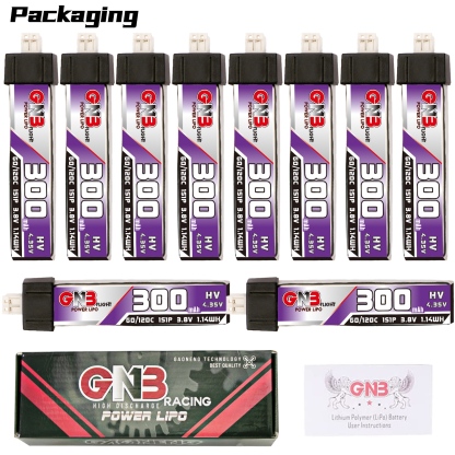 GAONENG GNB LiHV 1S 3.8V 300mAh 60C PH2.0 Plastic Head LiPo Battery