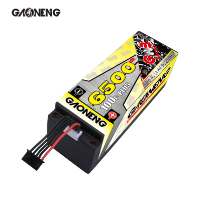 GAONENG GNB 4S 14.8V 6500mAh 100C 5mm Bullet Hard Case LiPo Battery