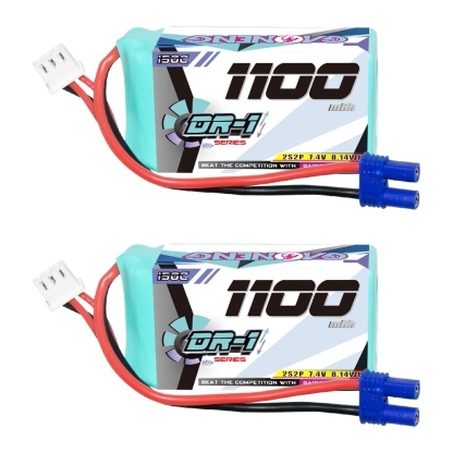 GAONENG GNB DR-1 Series 2S 7.4V 1100mAh 150C LiPo Battery EC2