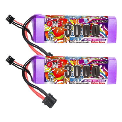 GAONENG GNB LiHV 2S 7.6V 3000mAh 120C LiPo Battery XT60 Connector