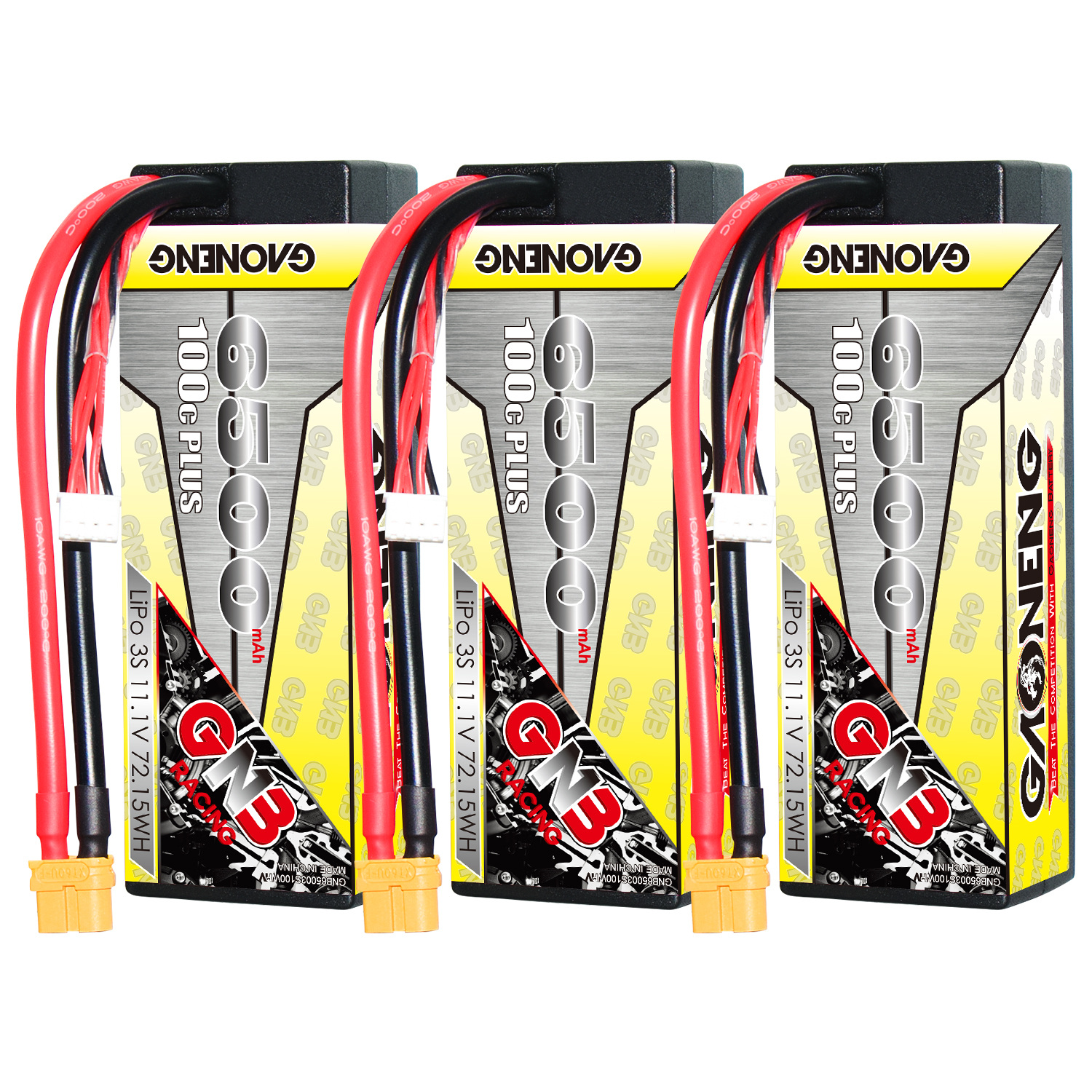 GAONENG GNB 3S 11.1V 6500mAh 100C Cabled Hard Case LiPo Battery XT60