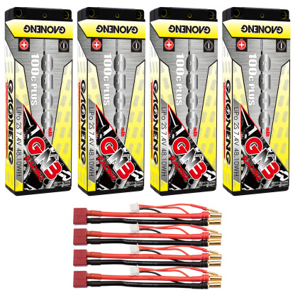 GAONENG GNB 2S 7.4V 6500mAh 100C 5mm Bullet Hard Case LiPo Battery