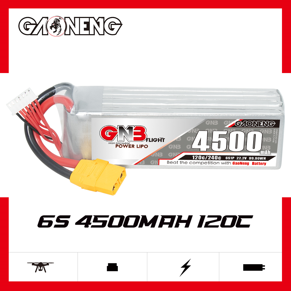 GAONENG GNB 6S 22.2V 4500mAh 120C LiPo Battery XT90