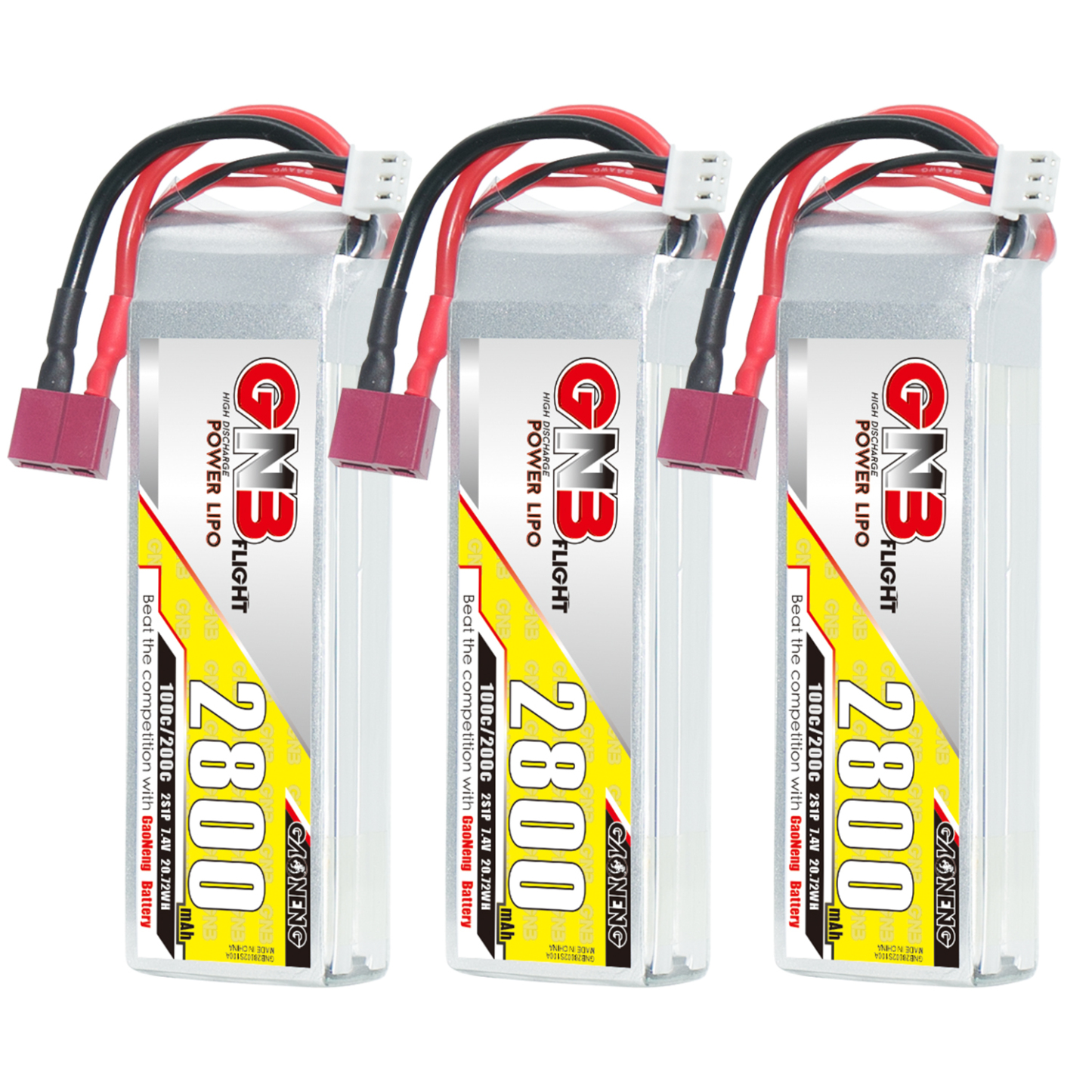 GAONENG GNB 2S 7.4V 2800mAh 100C LiPo Battery T-Plug