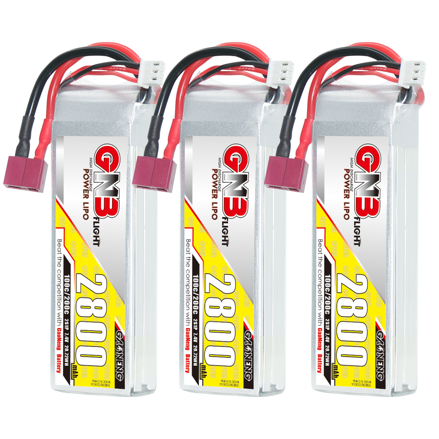 GAONENG GNB 2S 7.4V 2800mAh 100C LiPo Battery T-Plug