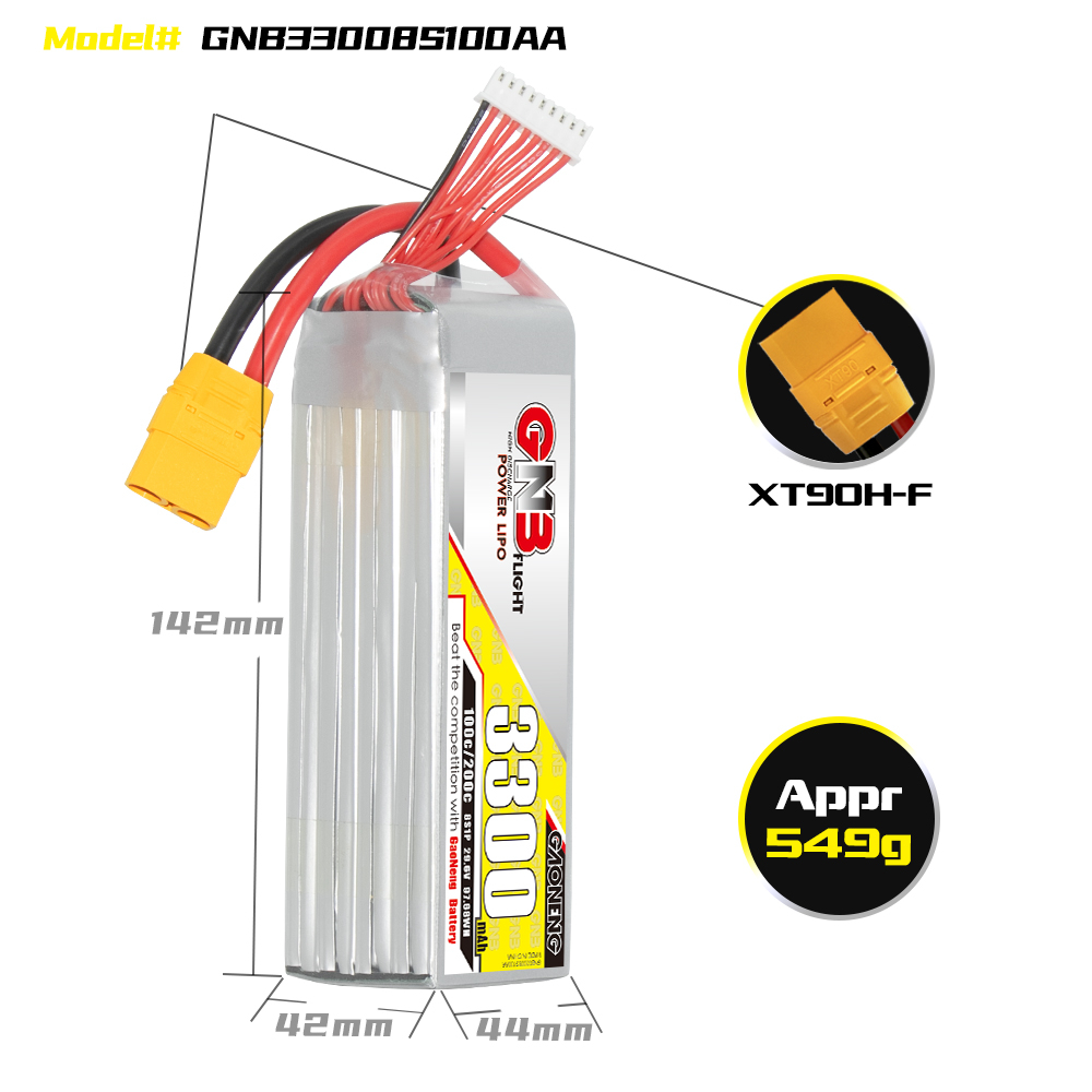 GAONENG GNB 8S 29.6V 3300mAh 100C LiPo Battery XT90