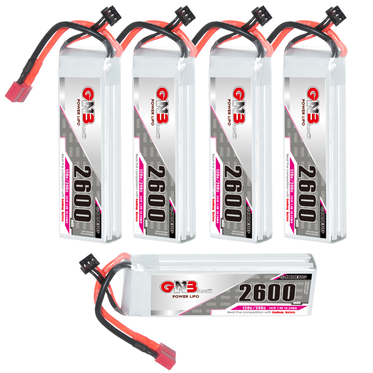GAONENG GNB 2S 7.4V 2600mAh 120C LiPo Battery T-Plug