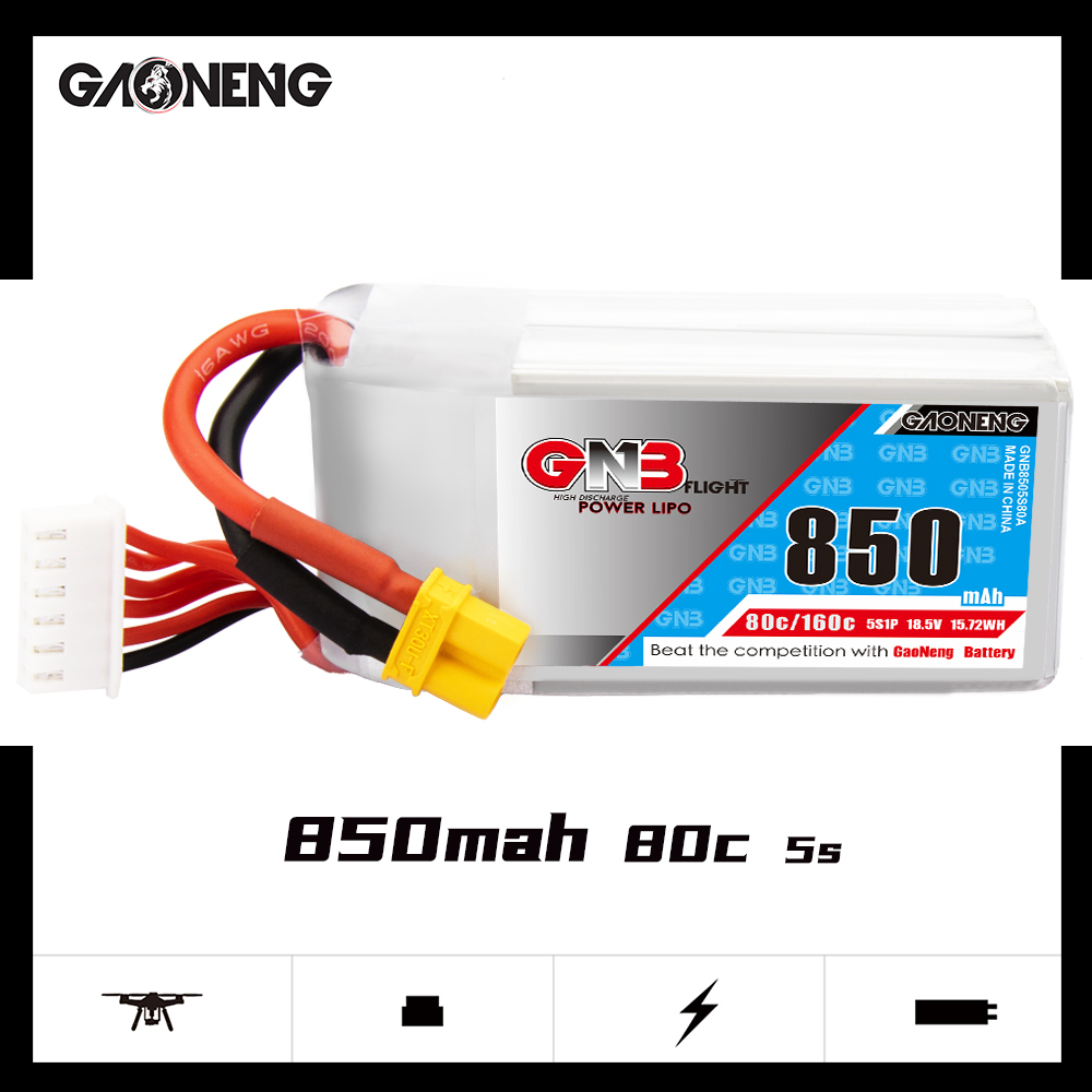 GAONENG GNB 5S 18.5V 850mAh 80C XT30 LiPo Battery
