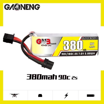 4PCS - GAONENG GNB LiHV 2S 7.6V 380mAh 90C XT30 LiPo Battery