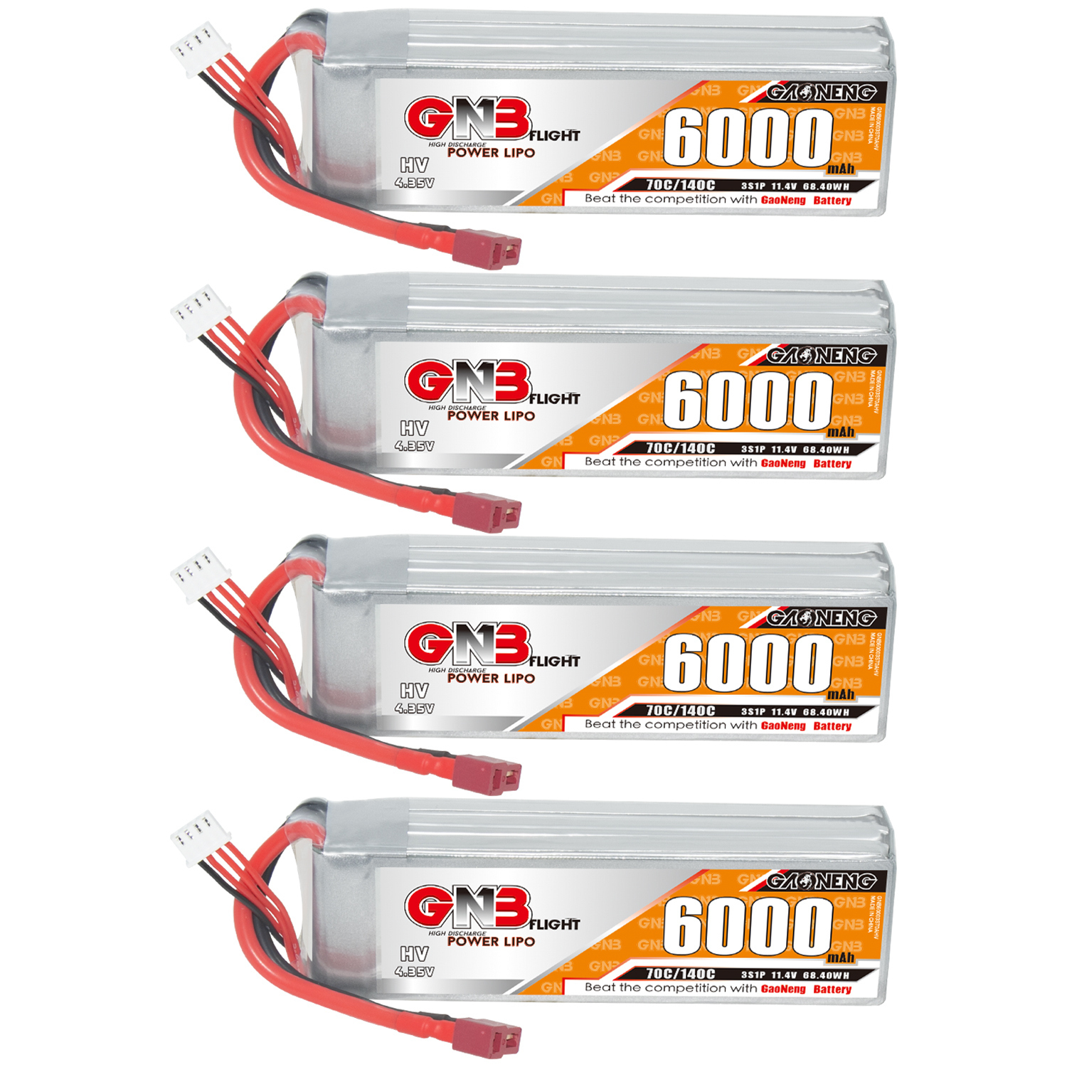 GAONENG GNB HV 3S 11.4V 6000mAh 70C LiPo Battery T-PLUG