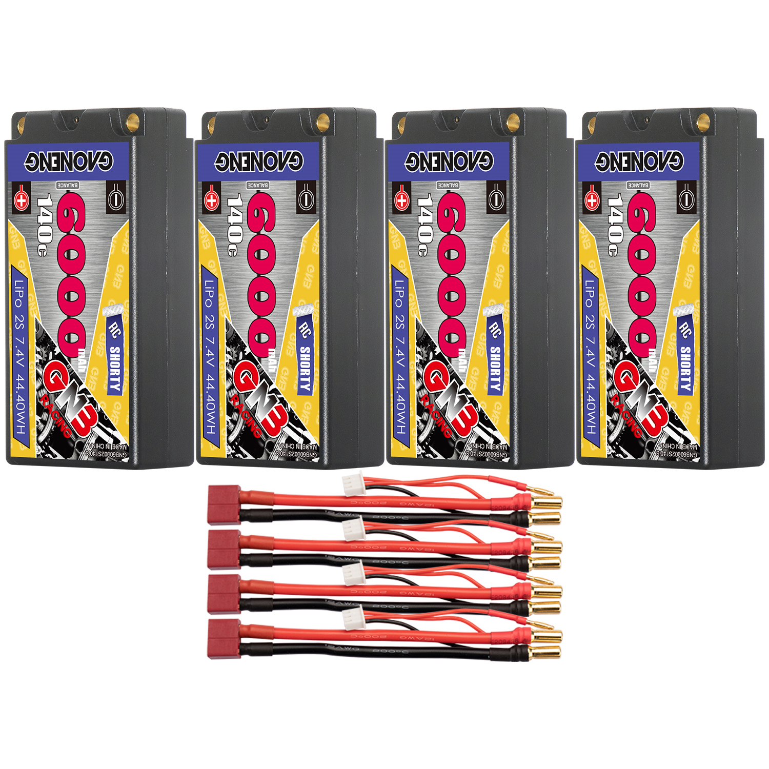 GAONENG GNB 2S 7.4V 6000mAh 140C Shorty 5mm Bullet Hard Case LiPo Battery