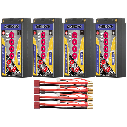 GAONENG GNB 2S 7.4V 6000mAh 140C Shorty 5mm Bullet Hard Case LiPo Battery