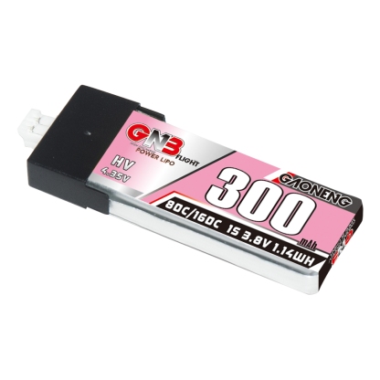 GAONENG GNB LiHV 1S 3.8V 300mAh 80C PH2.0 Plastic Head LiPo Battery