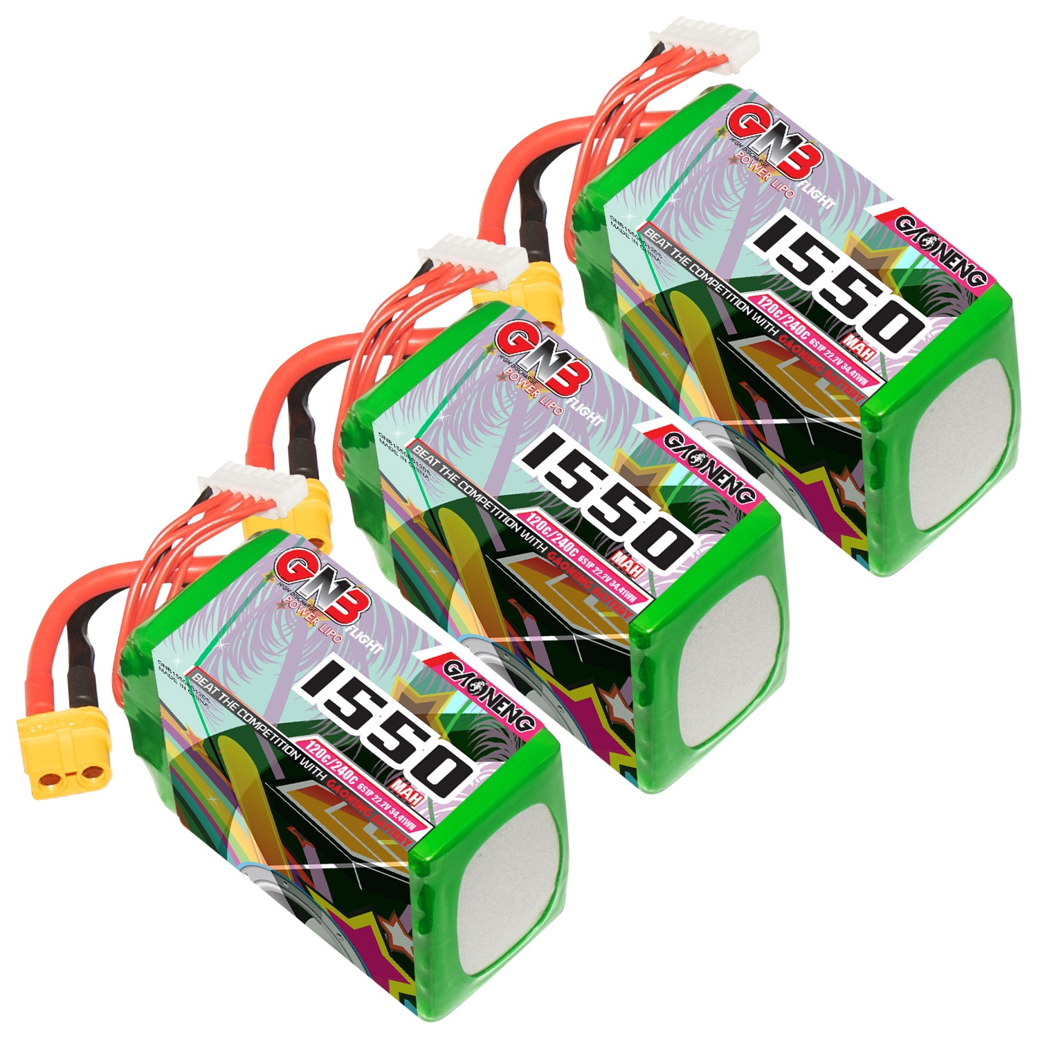 GAONENG GNB 6S 22.2V 1550mAh 120C XT60 LiPo Battery