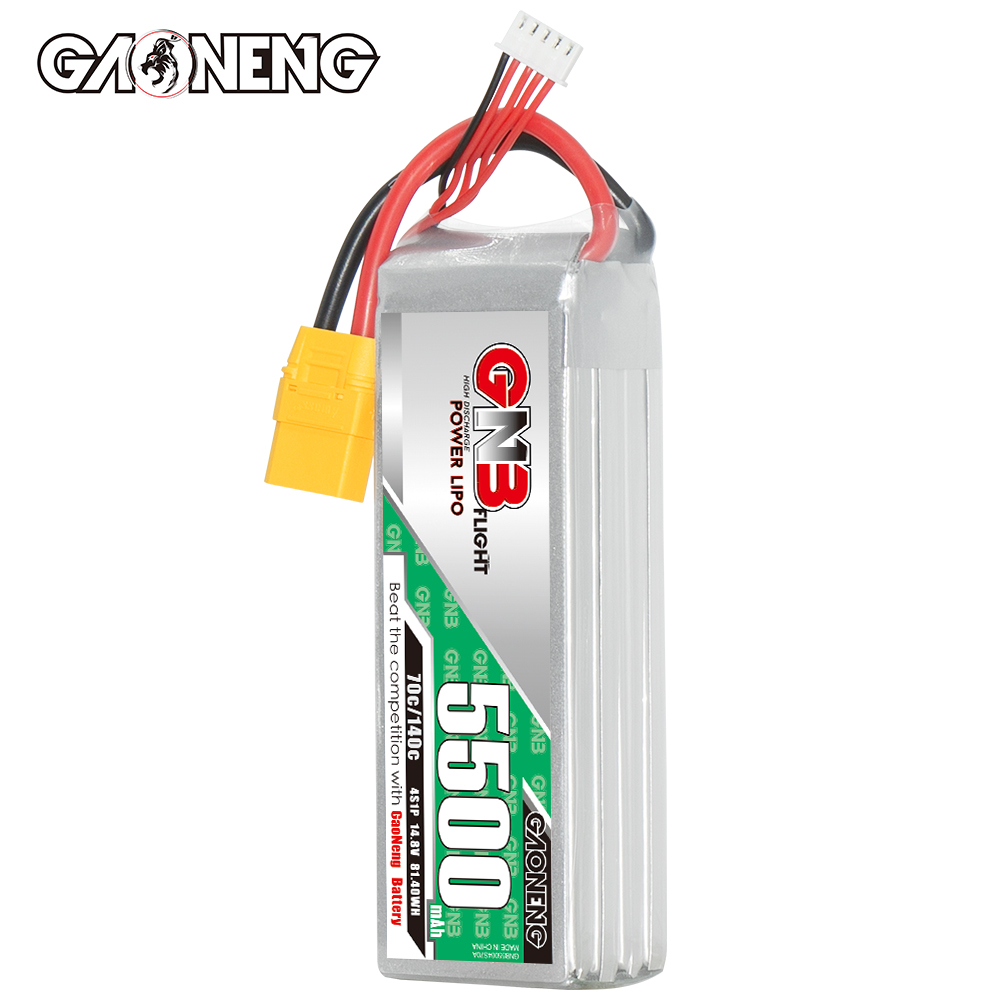1PC - GAONENG GNB 4S 14.8V 5500mAh 70C XT90 LiPo Battery