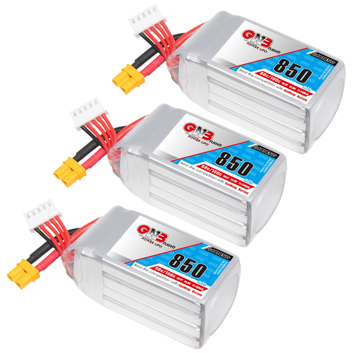 GAONENG GNB 4S 14.8V 850mAh 80C XT30 LiPo Battery