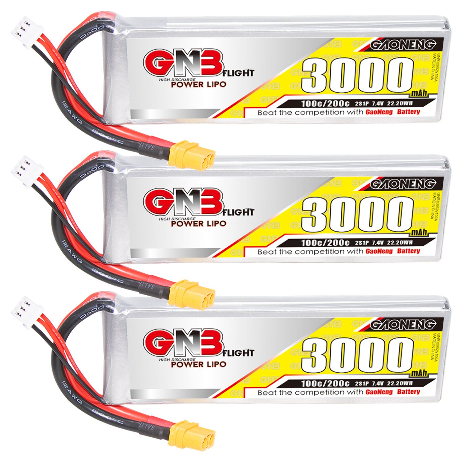 GAONENG GNB 2S 7.4V 3000mAh 100C LiPo Battery XT60