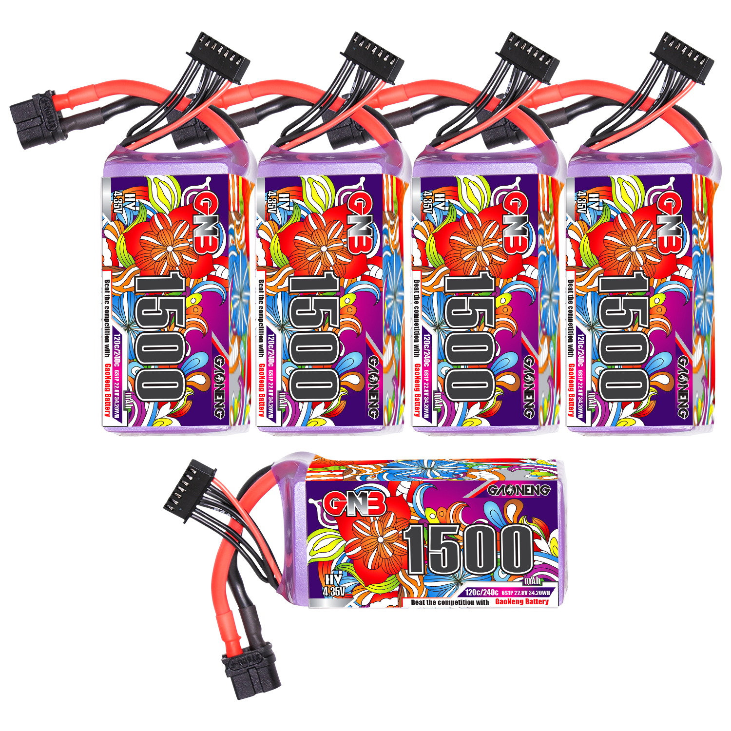 GAONENG GNB LiHV 6S 22.8V 1500mAh 120C XT60 LiPo Battery