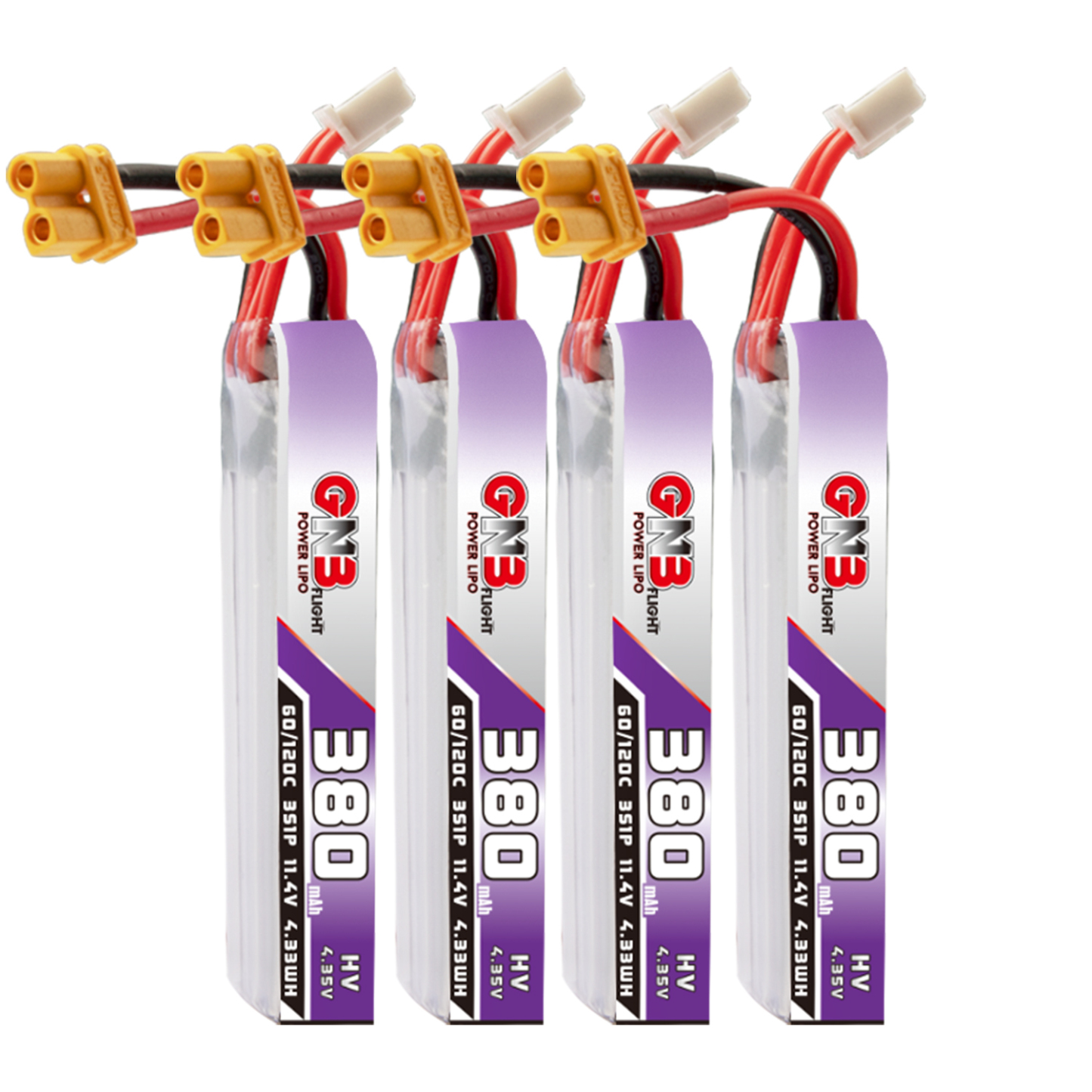GAONENG GNB LiHV 3S 11.4V 380mAh 60C XT30 LiPo Battery