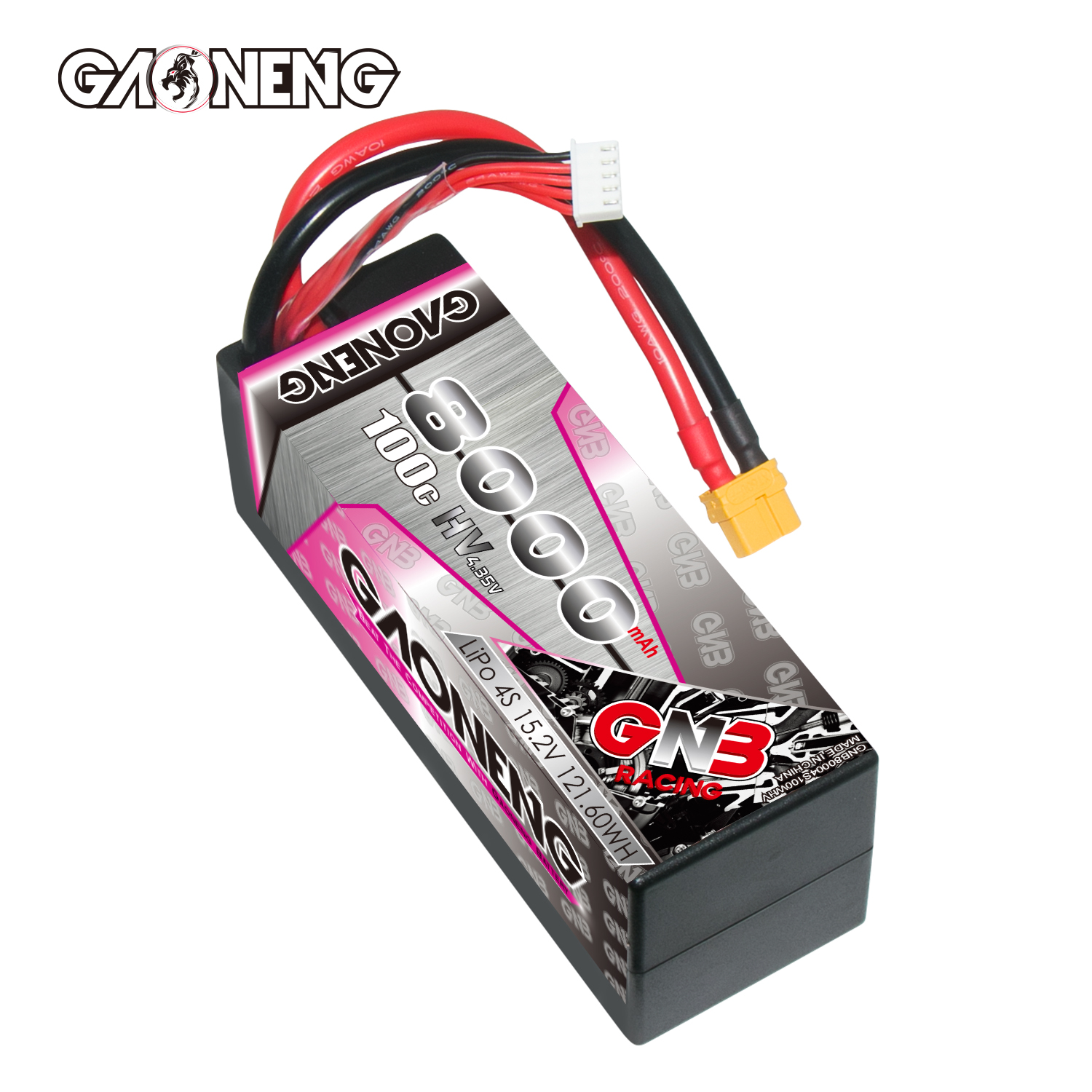 GAONENG GNB LiHV 4S 15.2V 8000mAh 100C Cabled Hard Case LiPo Battery XT60